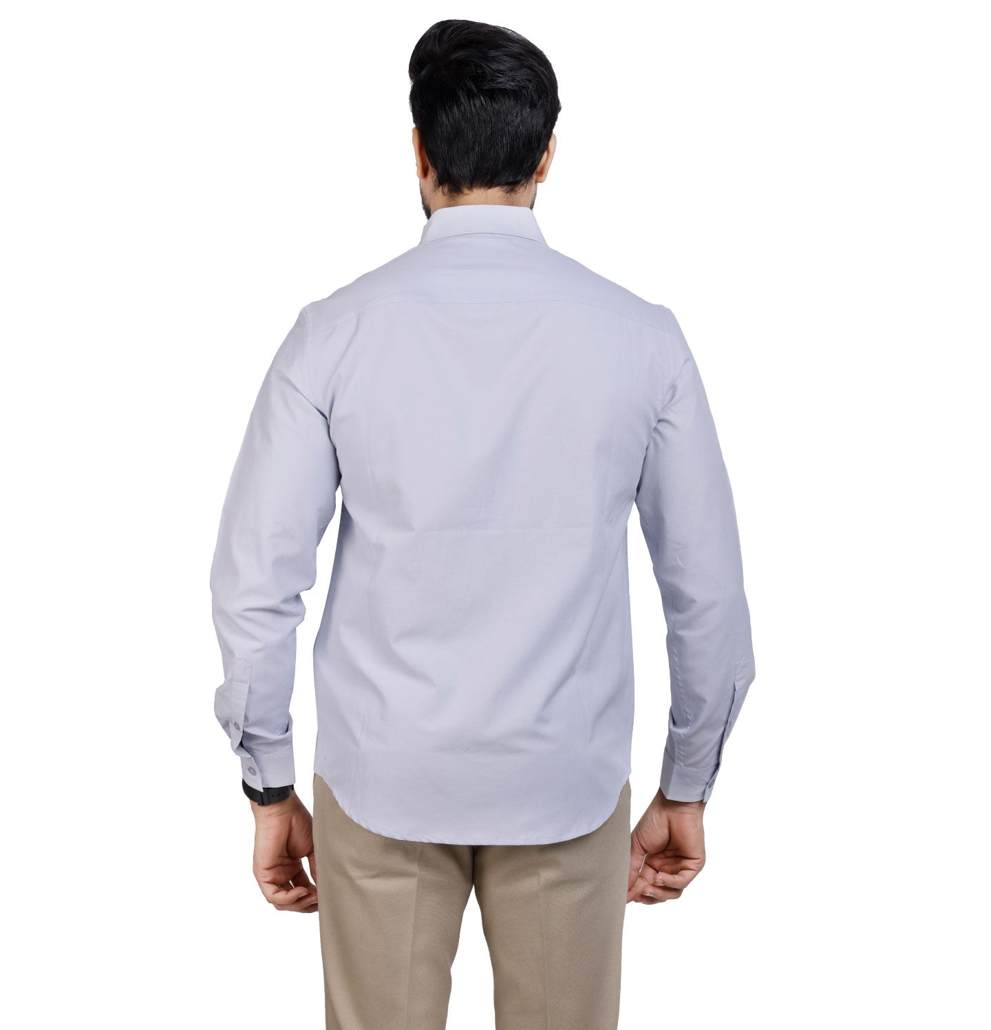 Active Fit Men's Shirt with Solid Pattern - Full Sleeves - Ice Blue