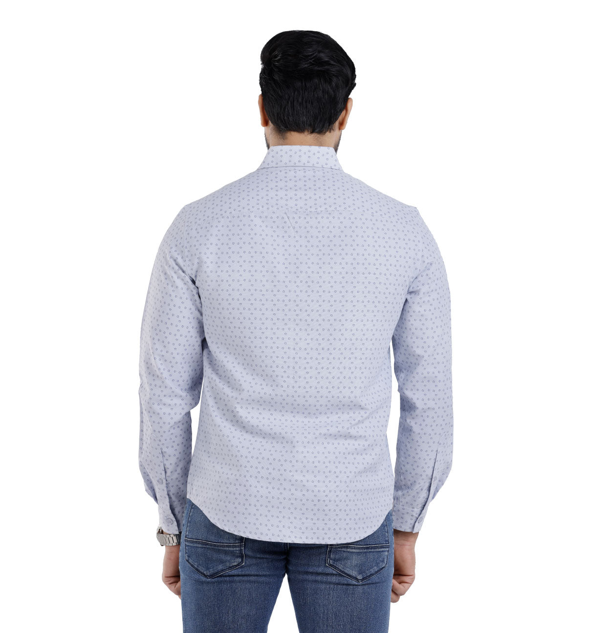 Active Fit Men's Shirt with Dreamteam Pattern - Full Sleeves - Ice Blue