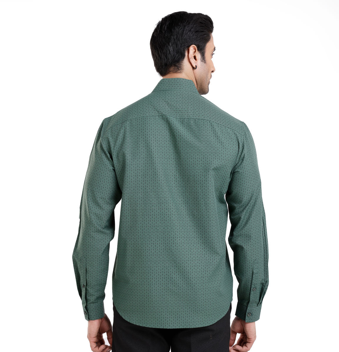 Active Fit Men's Shirt with Arrow Pattern - Full Sleeves - Green