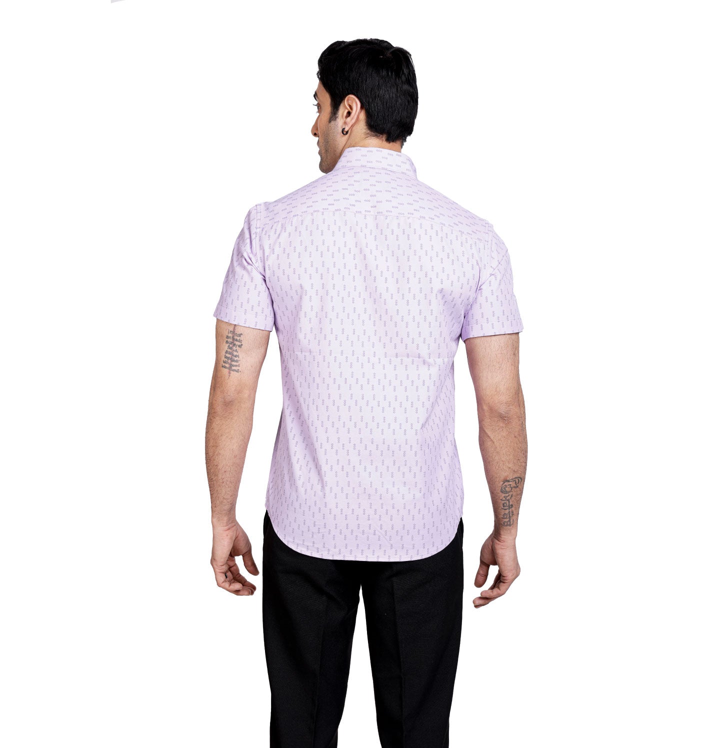 Active Fit Men's Shirt with Minimal Pattern - Half Sleeves - Orchid Patel