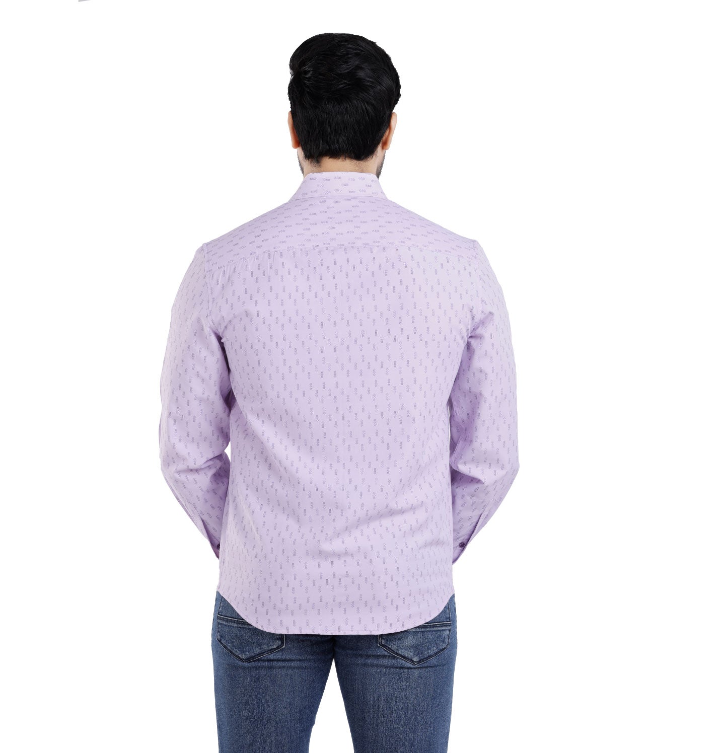 Active Fit Men's Shirt with Minimal Pattern - Full Sleeves - Orchid Petal