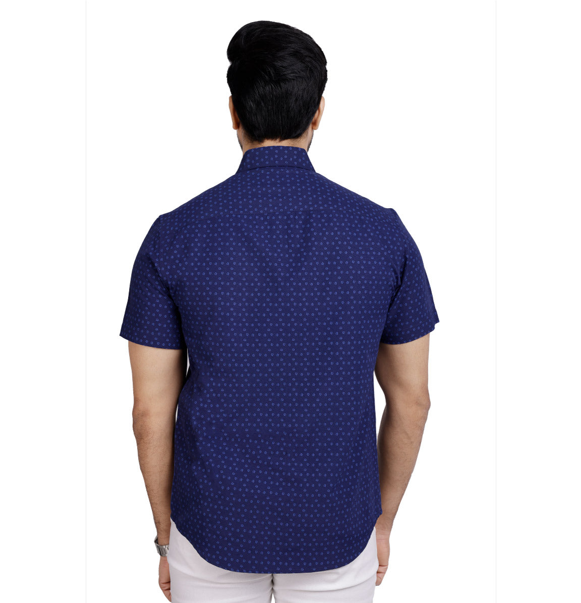 Active Fit Men's Shirt with Dreamteam Pattern - Half Sleeves - Royal Blue