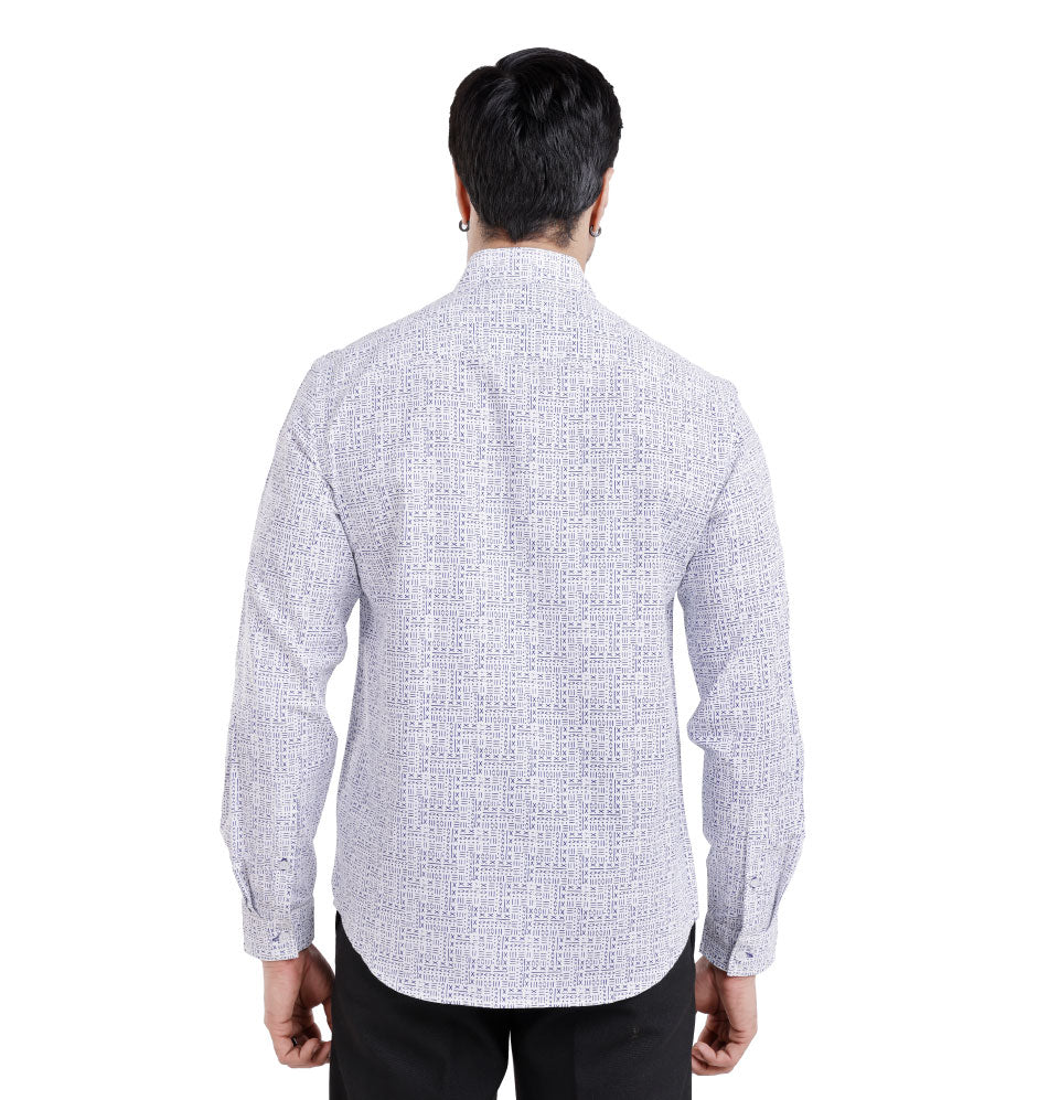 Active Fit Men's Shirt with All Maths - Full Sleeves - White