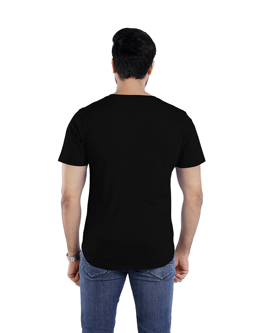 Men’s Short Sleeve Drop Cut Crew Neck T-Shirt - Black