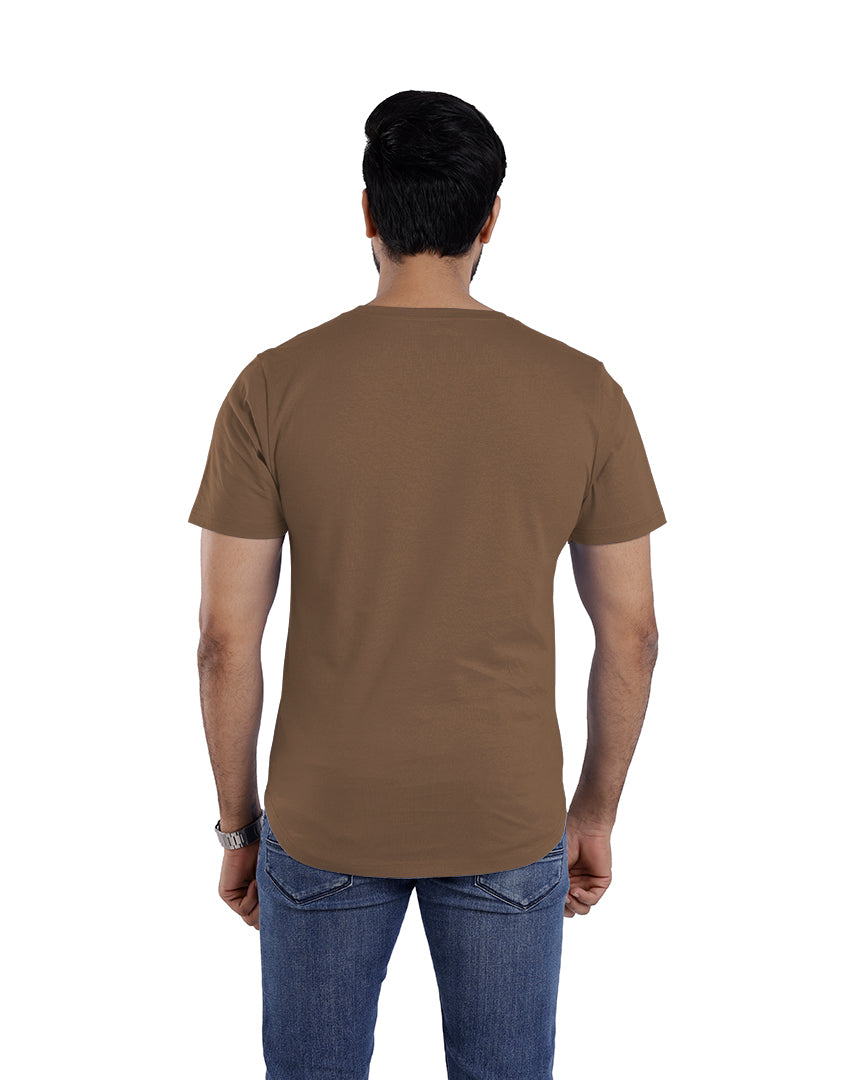 Men’s Short Sleeve Drop Cut Crew Neck T-Shirt - Brown