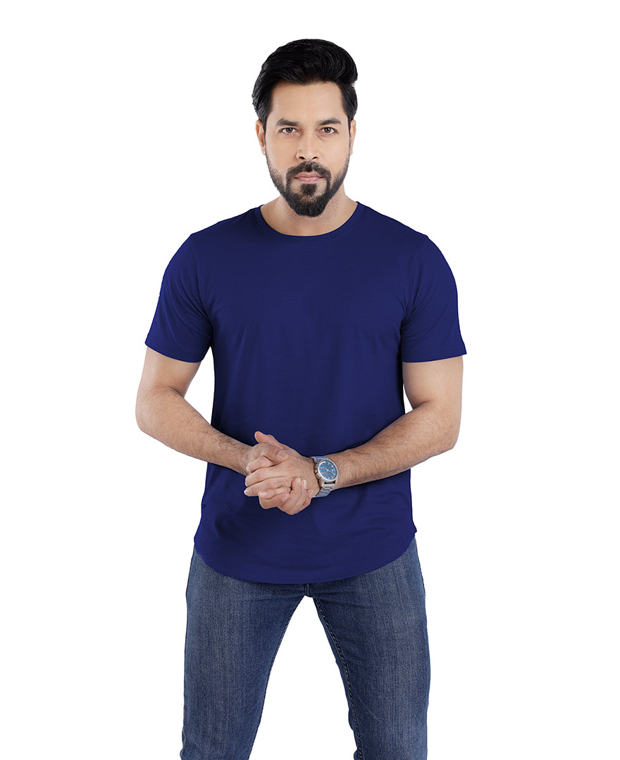 Men’s Short Sleeve Drop Cut Crew Neck T-Shirt - Royal Blue