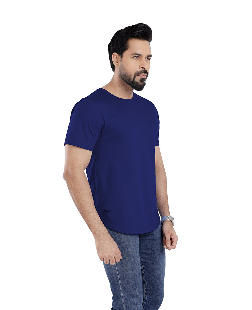 Men’s Short Sleeve Drop Cut Crew Neck T-Shirt - Royal Blue