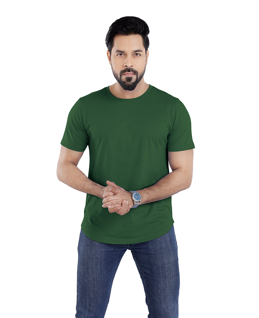 Men’s Short Sleeve Drop Cut Crew Neck T-Shirt - Green