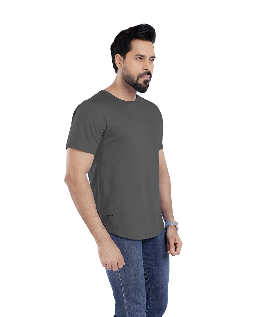 Men’s Short Sleeve Drop Cut Crew Neck T-Shirt - Grey