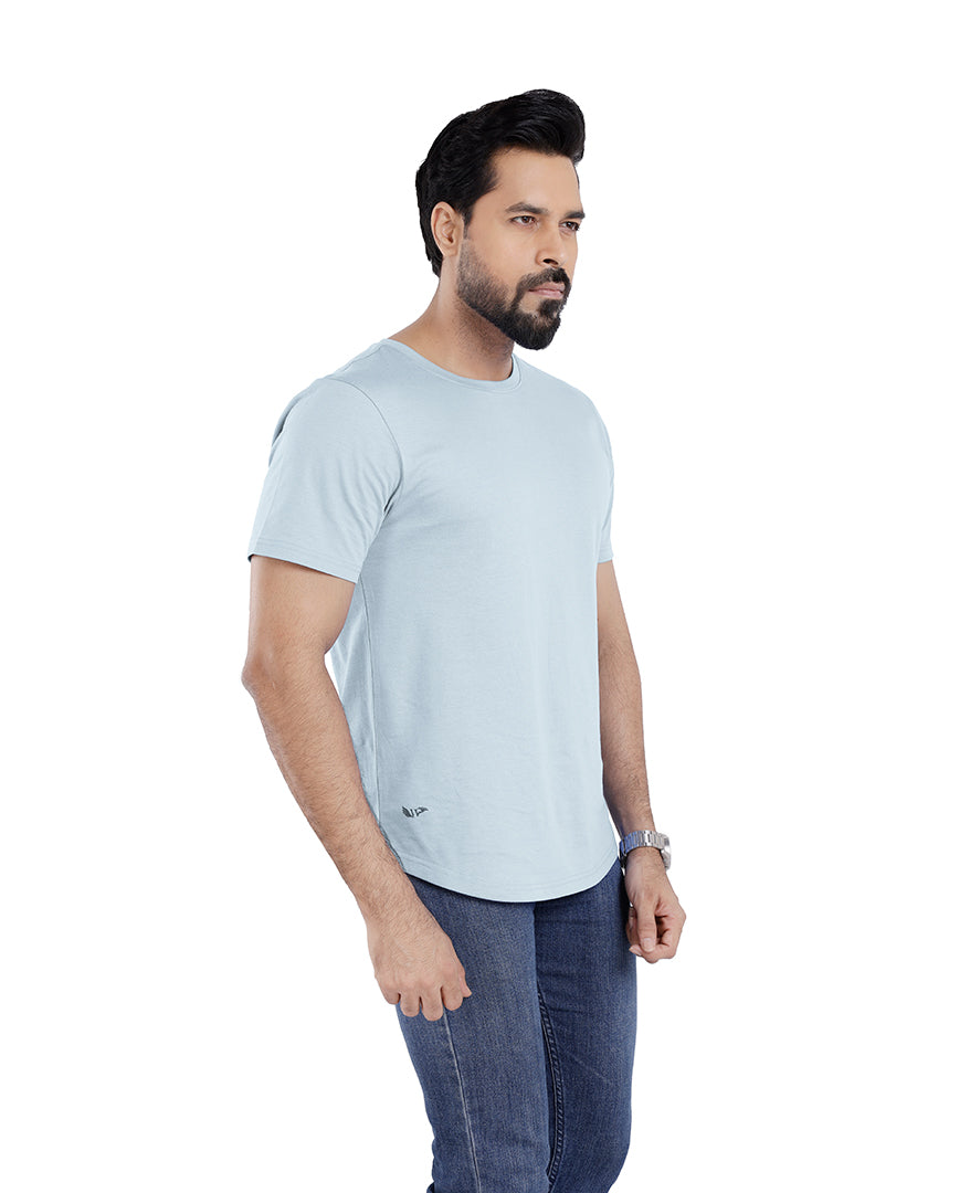 Men’s Short Sleeve Drop Cut Crew Neck T-Shirt - Ice Blue