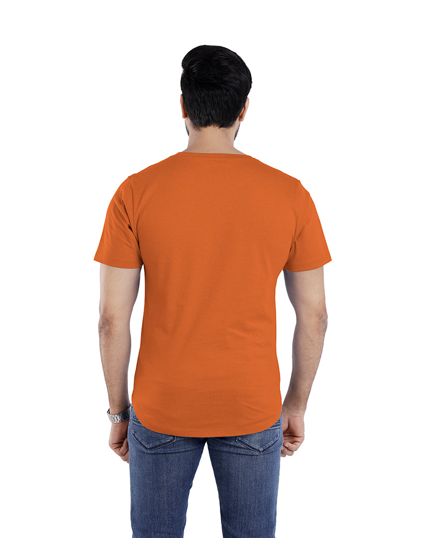 Men’s Short Sleeve Drop Cut Crew Neck T-Shirt - Rust Orange