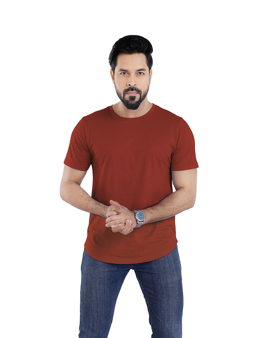Men’s Short Sleeve Drop Cut Crew Neck T-Shirt - Red