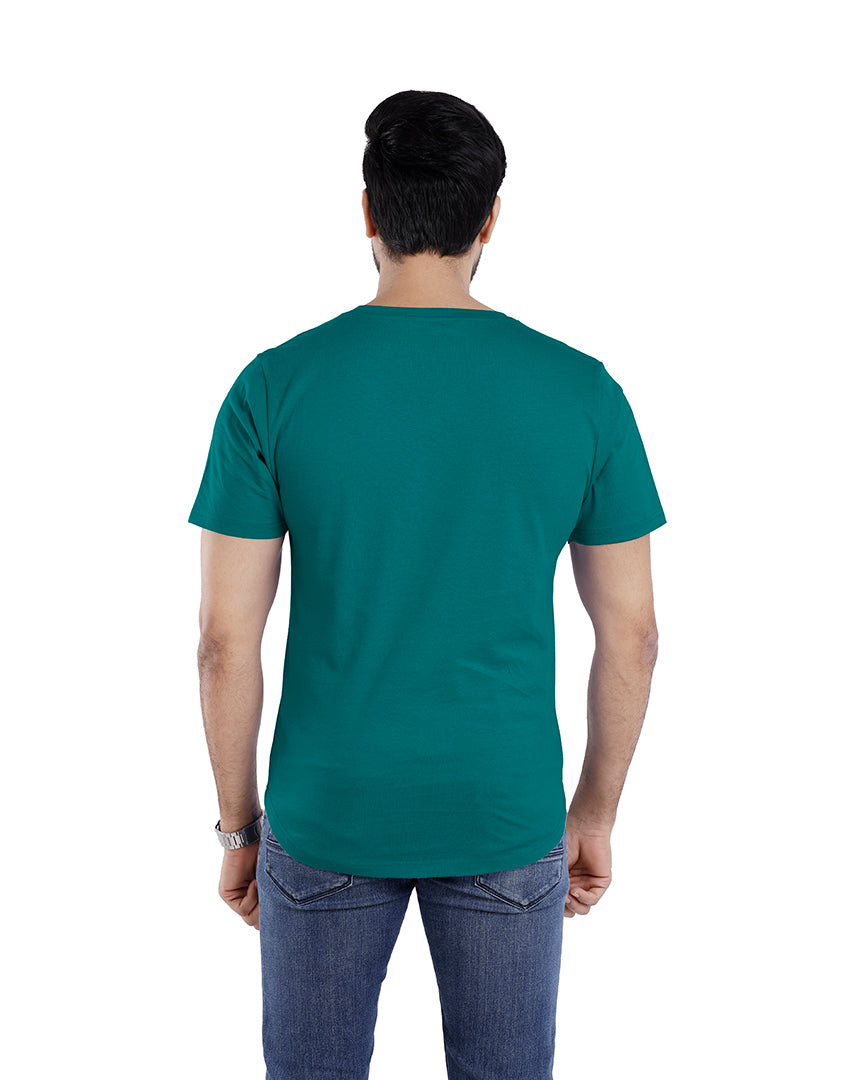 Men’s Short Sleeve Drop Cut Crew Neck T-Shirt - Teal Blue