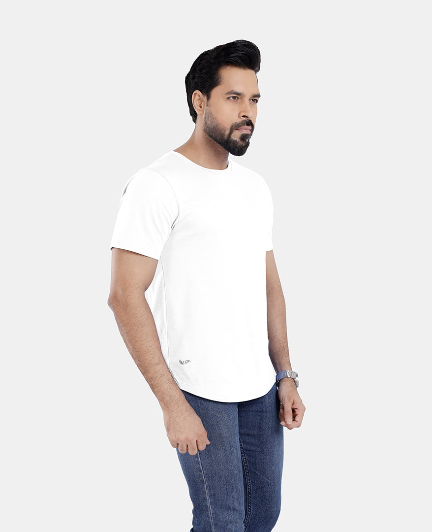Men’s Short Sleeve Drop Cut Crew Neck T-Shirt - White