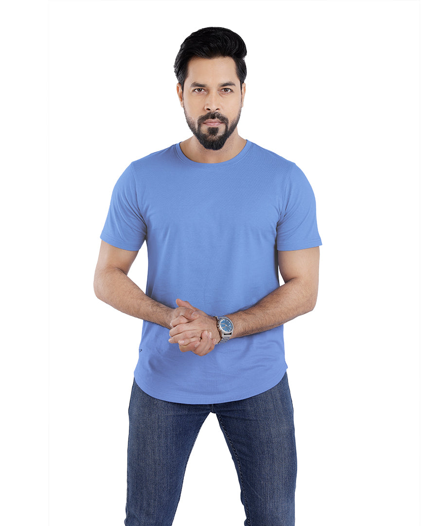 Men’s Short Sleeve Drop Cut Crew Neck T-Shirt - Blue Bonnet