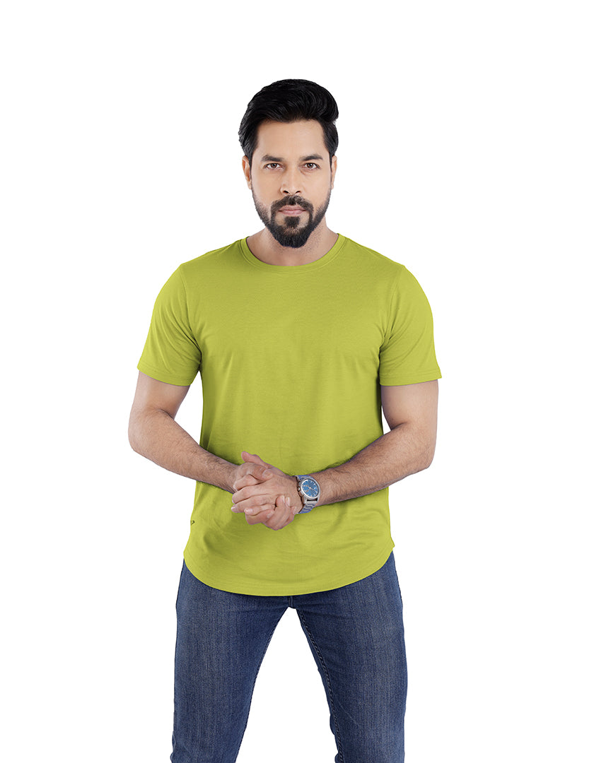 Men’s Short Sleeve Drop Cut Crew Neck T-Shirt - Lime Green
