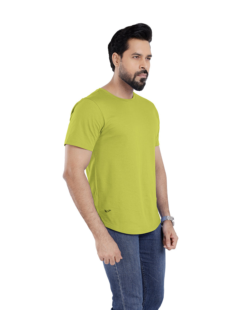 Men’s Short Sleeve Drop Cut Crew Neck T-Shirt - Lime Green
