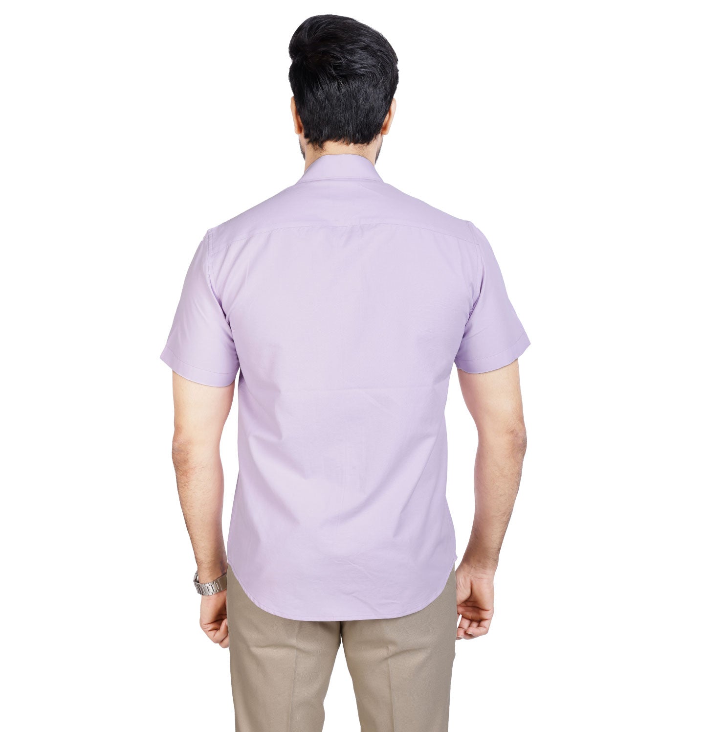 Active Fit Men's Shirt with Solid Pattern - Half Sleeves - Orchid Patel