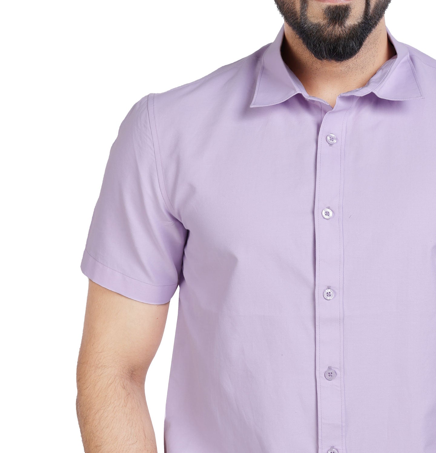 Active Fit Men's Shirt with Solid Pattern - Half Sleeves - Orchid Patel