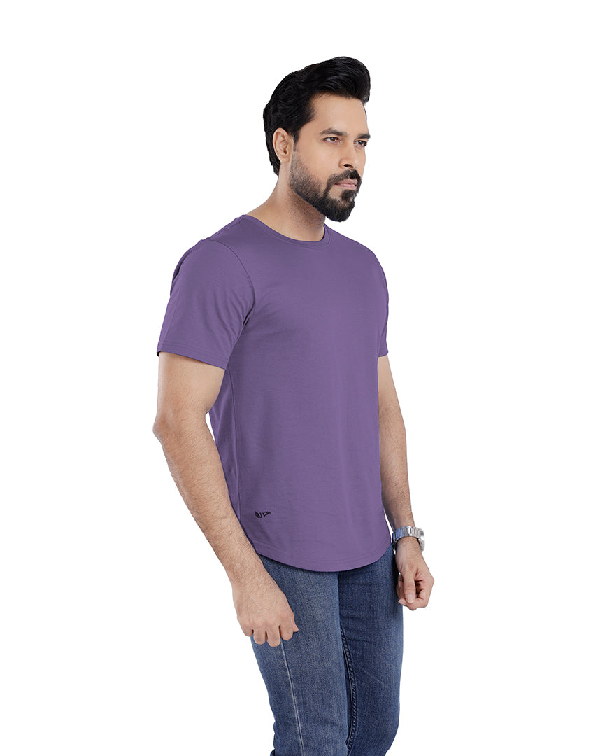 Men’s Short Sleeve Drop Cut Crew Neck T-Shirt - Violet