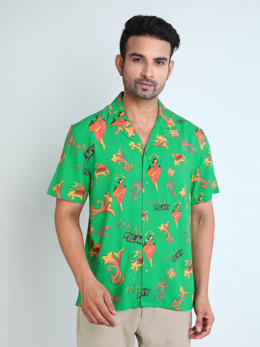 Relaxed Fit Mens Printed Casual Shirt (SS26-FILMY)