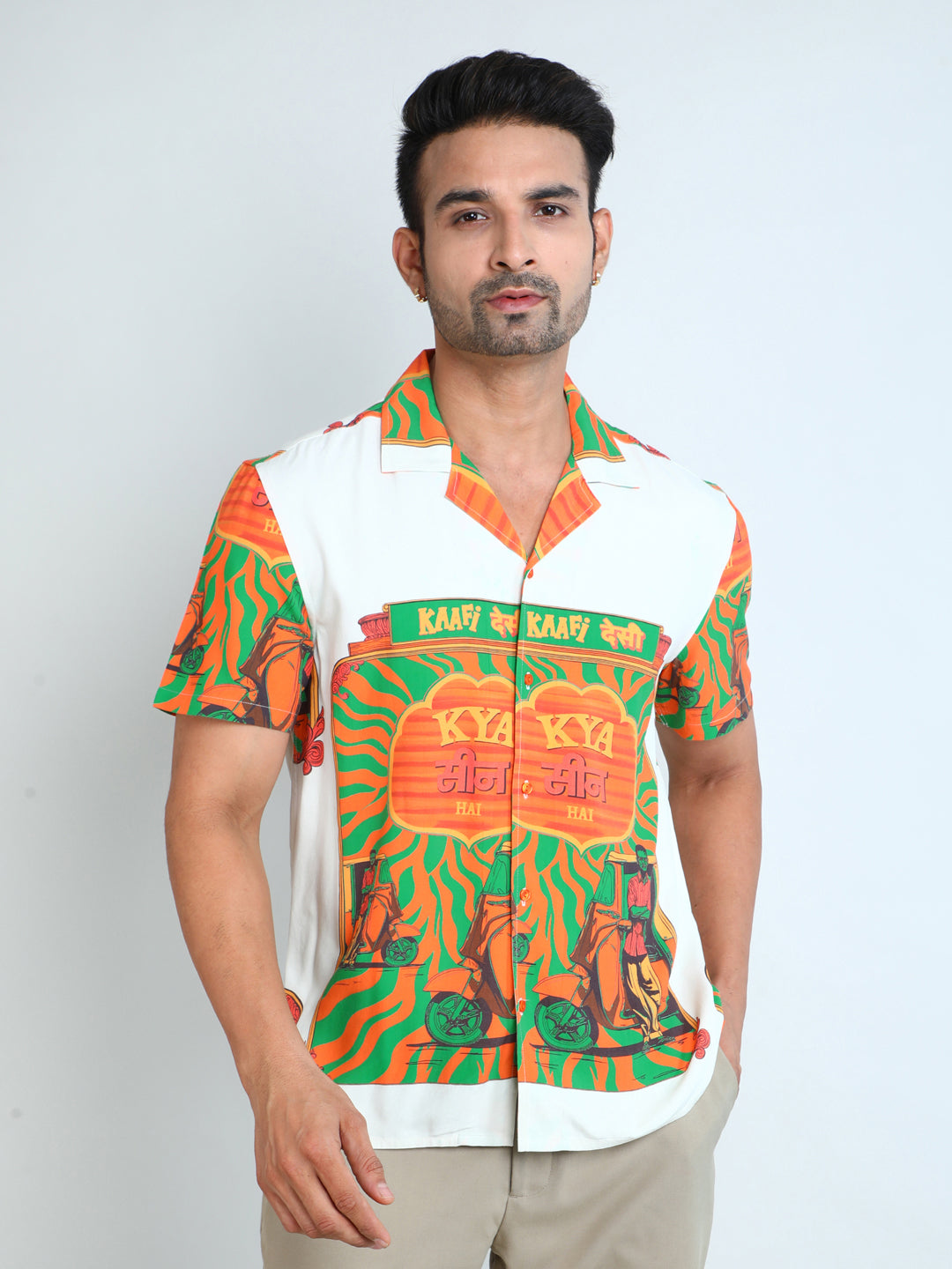 Relaxed Fit Mens Printed Casual Shirt (SS26-KAAFIDESI)