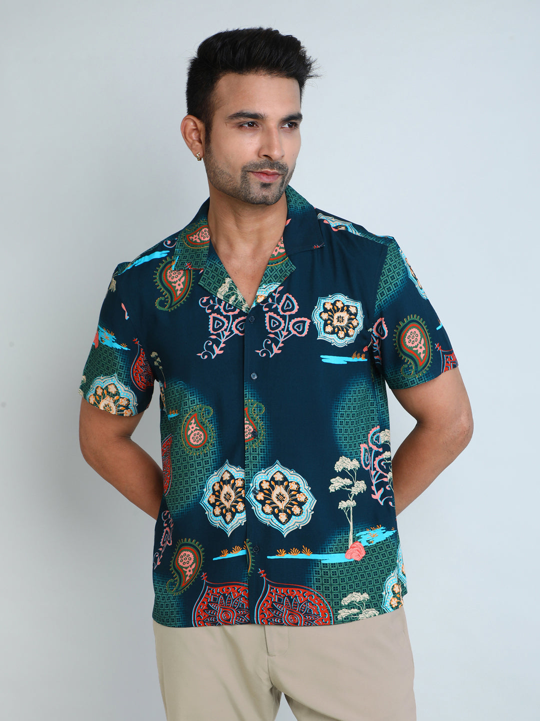 Relaxed Fit Mens Printed Casual Shirt (SS26-MANDALA)