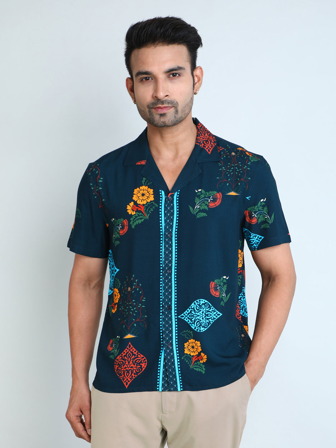 Relaxed Fit Mens Printed Casual Shirt (SS26-BOTANICAL)