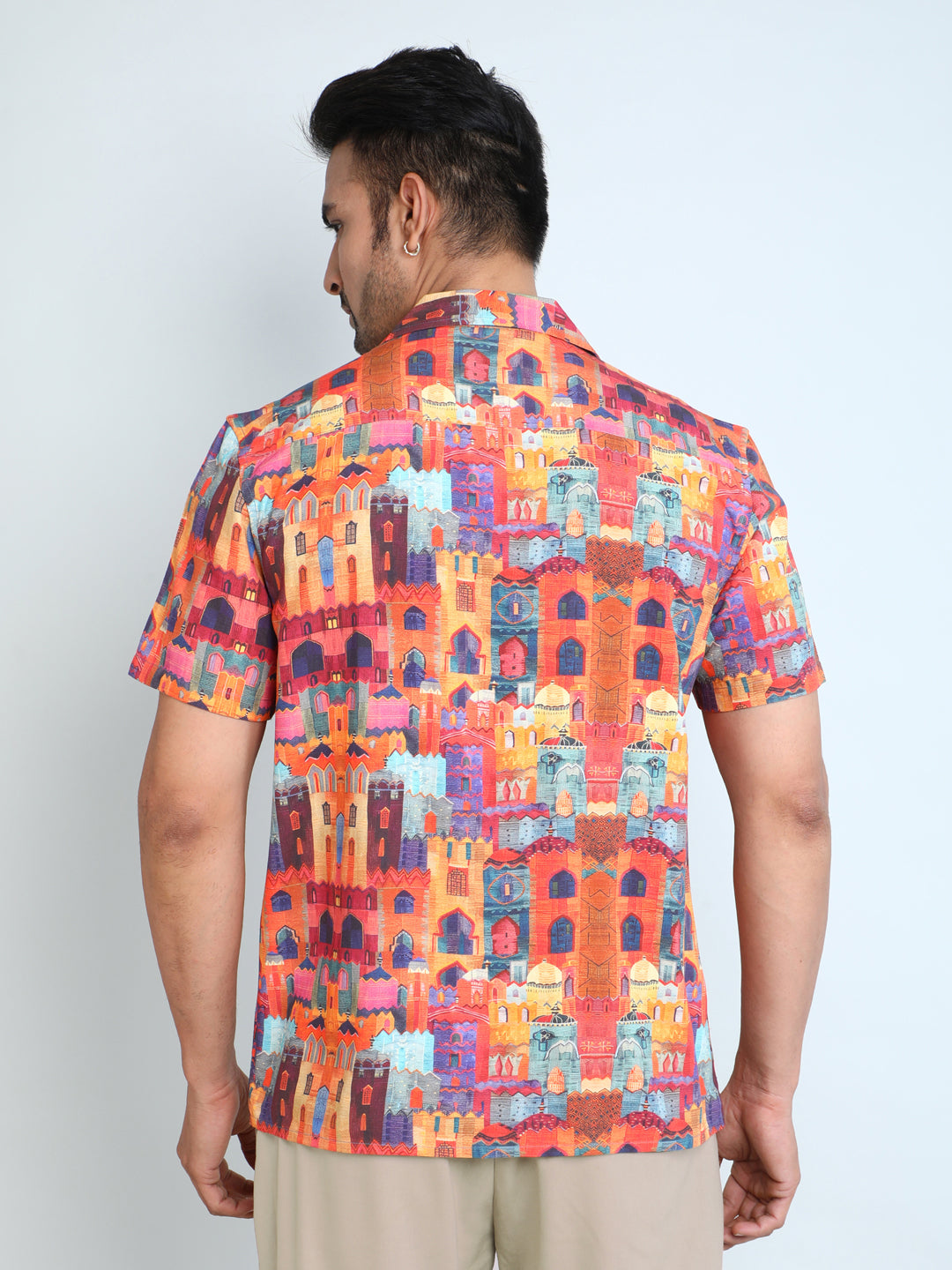 Relaxed Fit Mens Printed Casual Shirt (SS26-CITYSCAPE)
