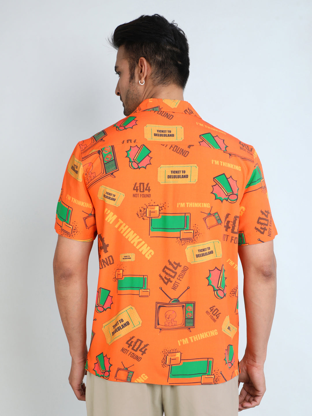 Relaxed Fit Mens Printed Casual Shirt (SS26-404ERROR)