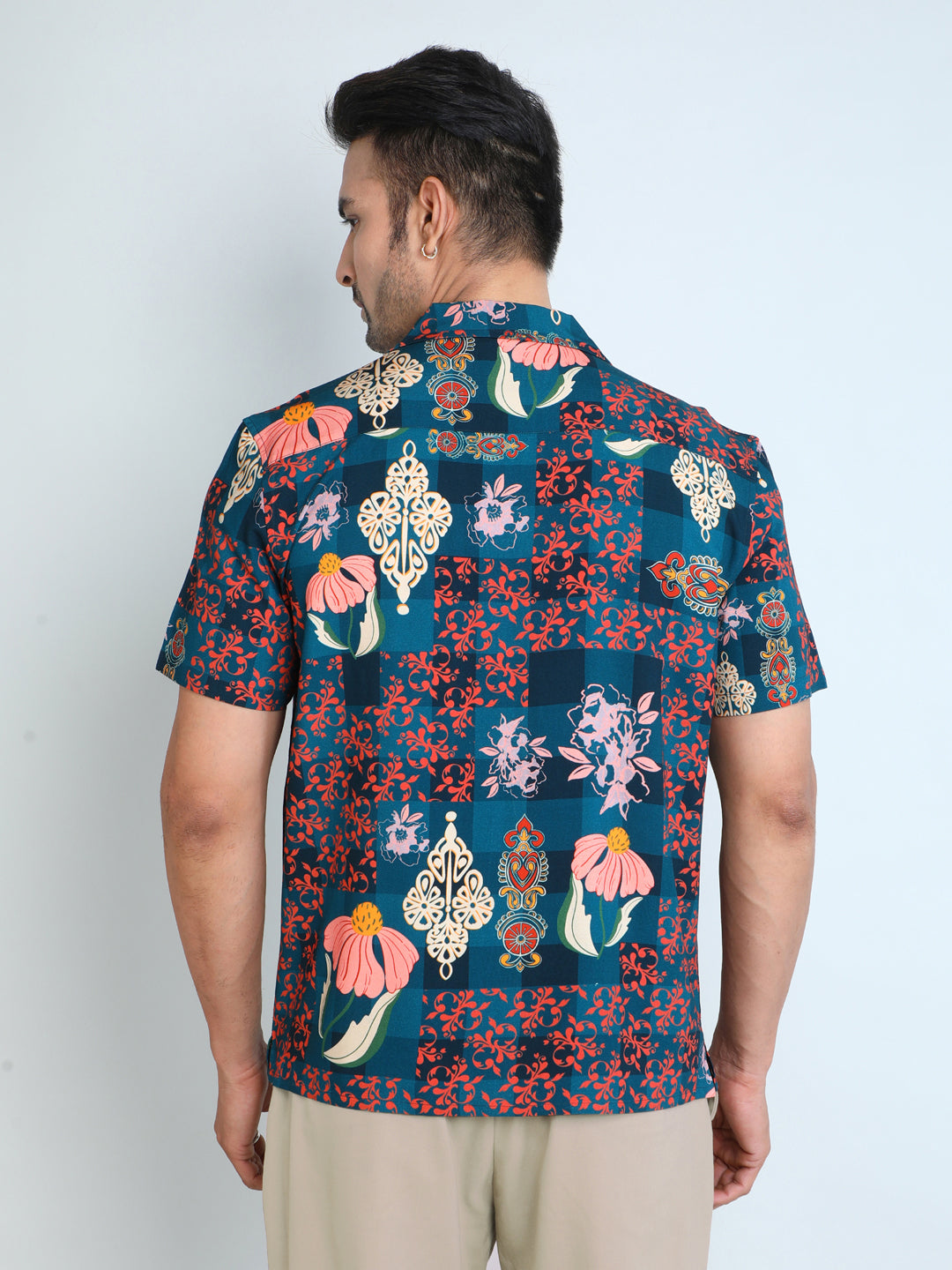 Relaxed Fit Mens Printed Casual Shirt (SS26-MIXEDMEDI)