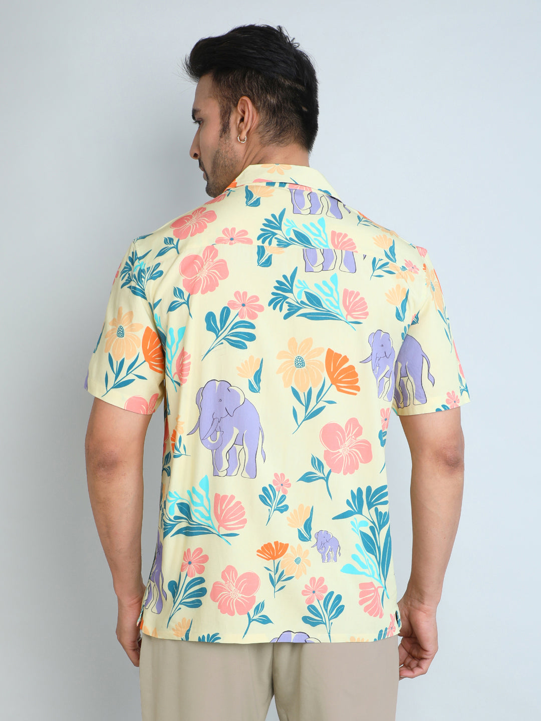 Relaxed Fit Mens Printed Casual Shirt (SS26-SAFARI)