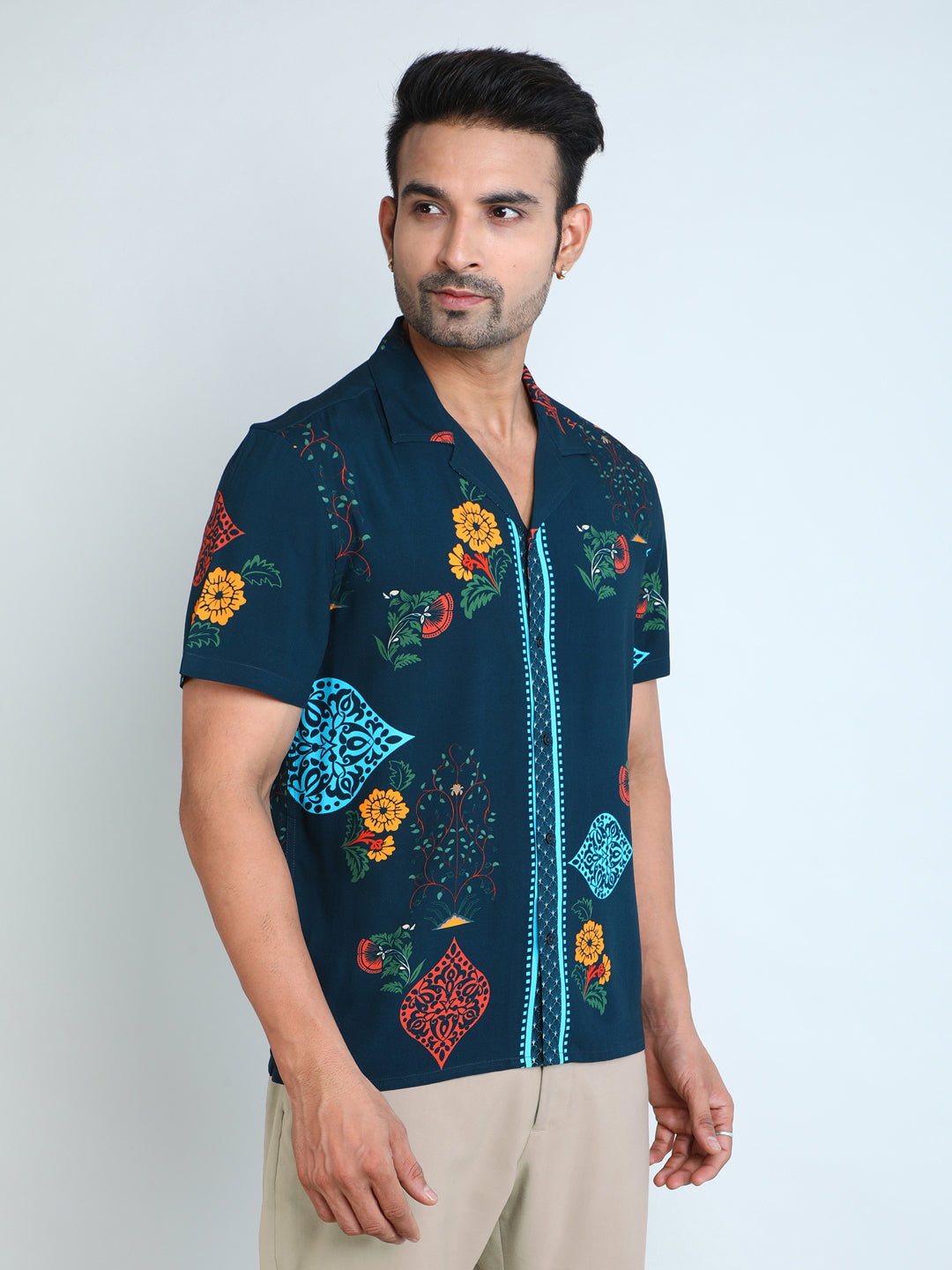 Relaxed Fit Mens Printed Casual Shirt (SS26-BOTANICAL)