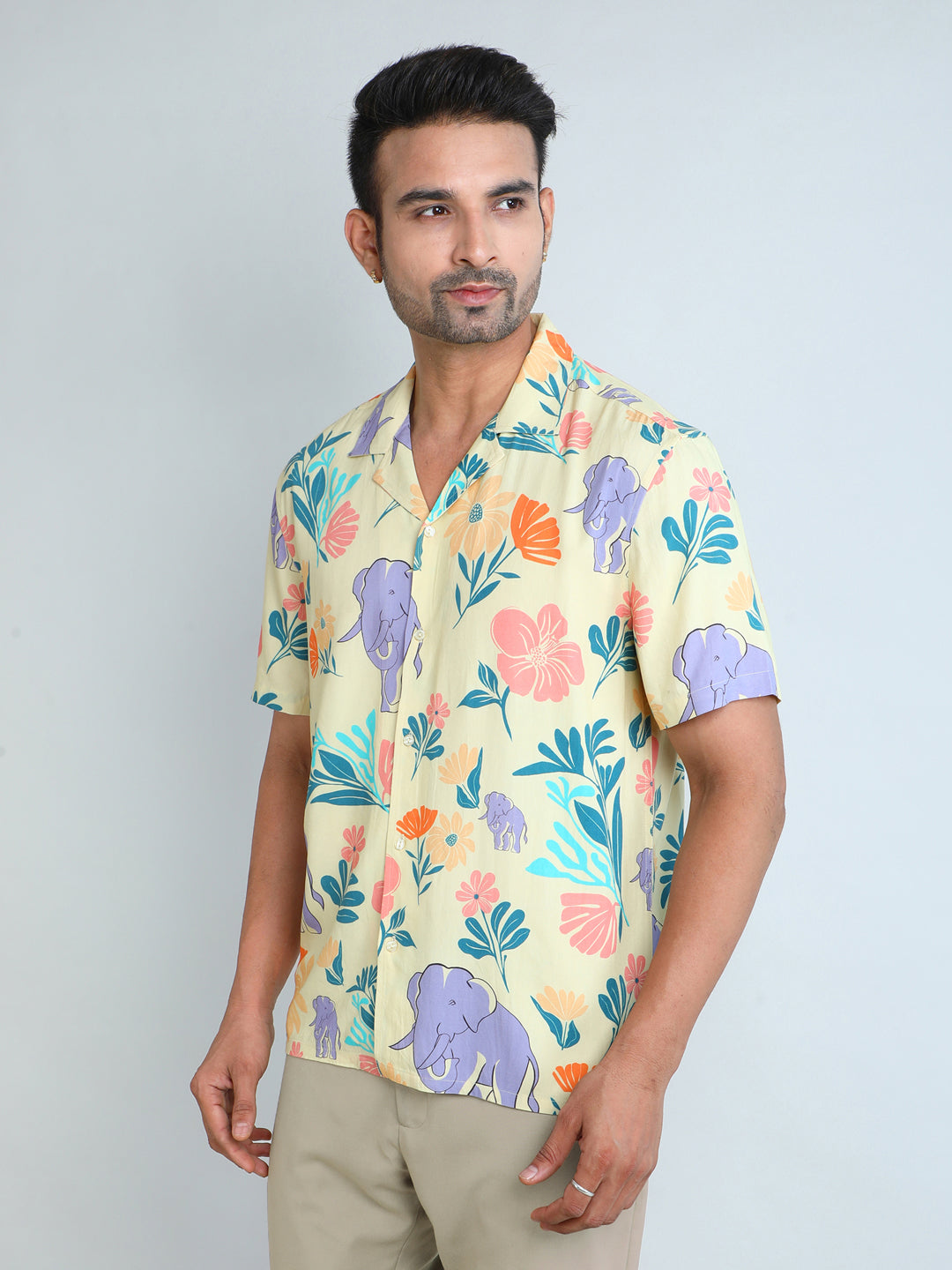 Relaxed Fit Mens Printed Casual Shirt (SS26-SAFARI)