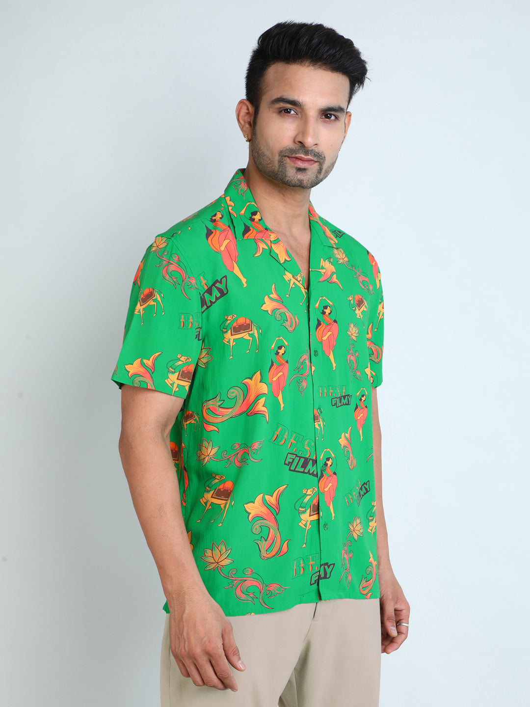 Relaxed Fit Mens Printed Casual Shirt (SS26-FILMY)