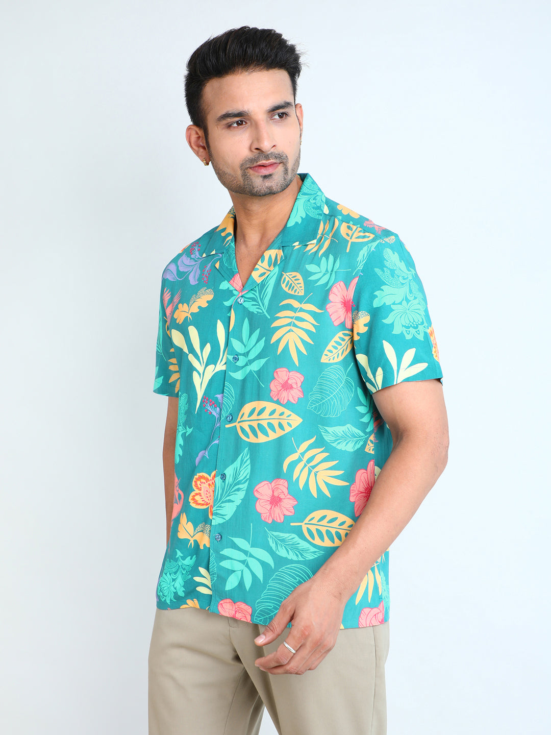 Relaxed Fit Mens Printed Casual Shirt (SS26-BIRDRETRO)