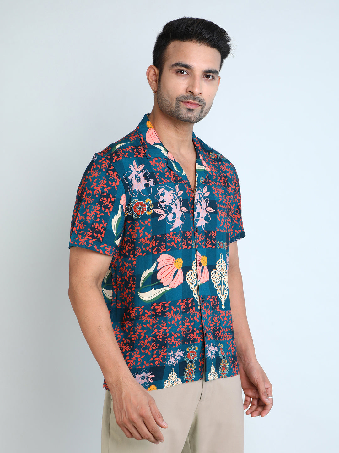 Relaxed Fit Mens Printed Casual Shirt (SS26-MIXEDMEDI)