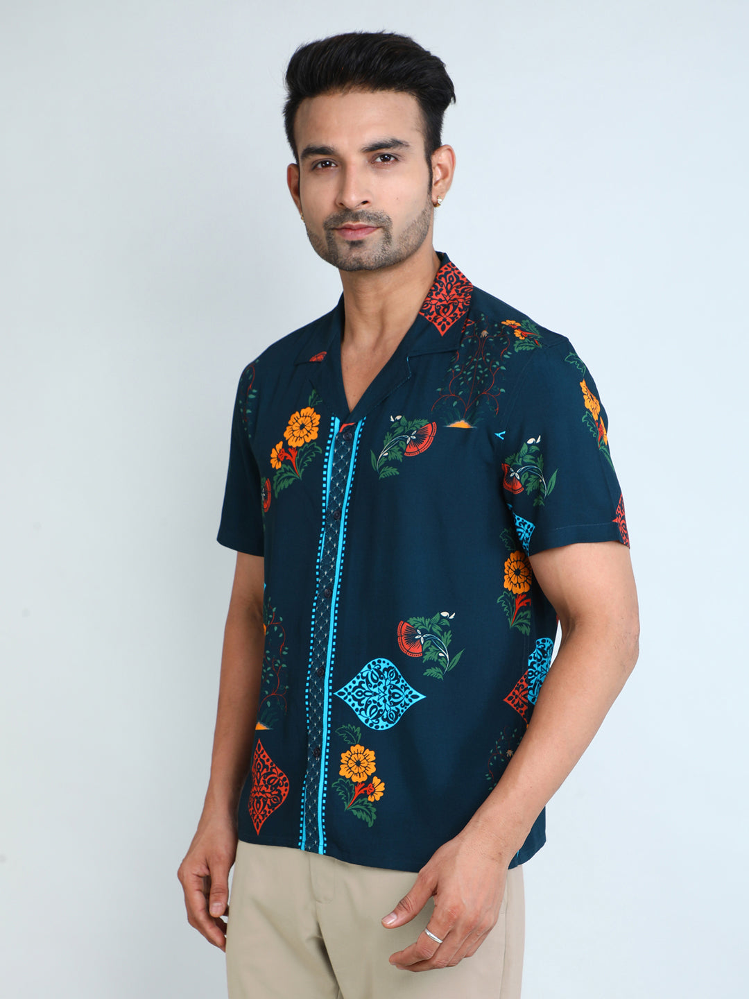 Relaxed Fit Mens Printed Casual Shirt (SS26-BOTANICAL)