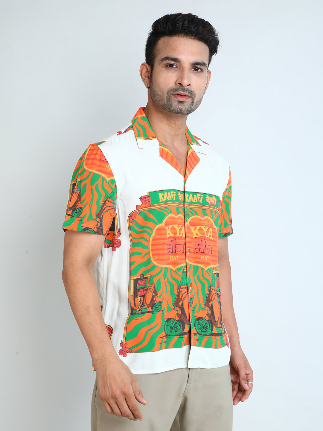 Relaxed Fit Mens Printed Casual Shirt (SS26-KAAFIDESI)