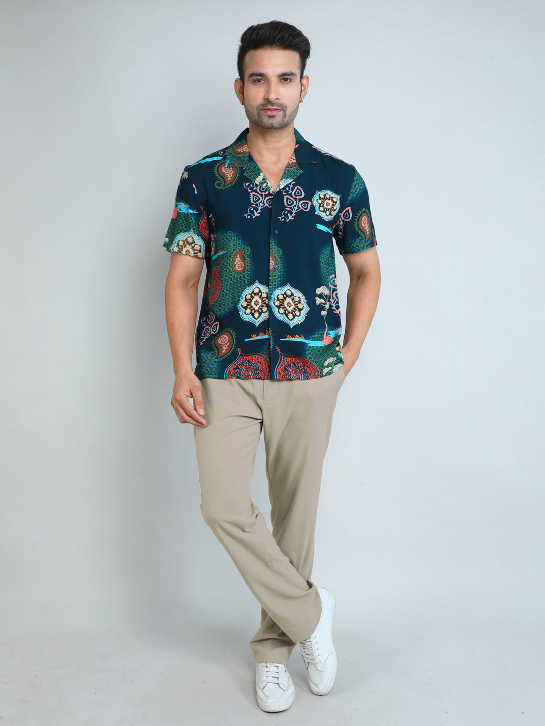 Relaxed Fit Mens Printed Casual Shirt (SS26-MANDALA)