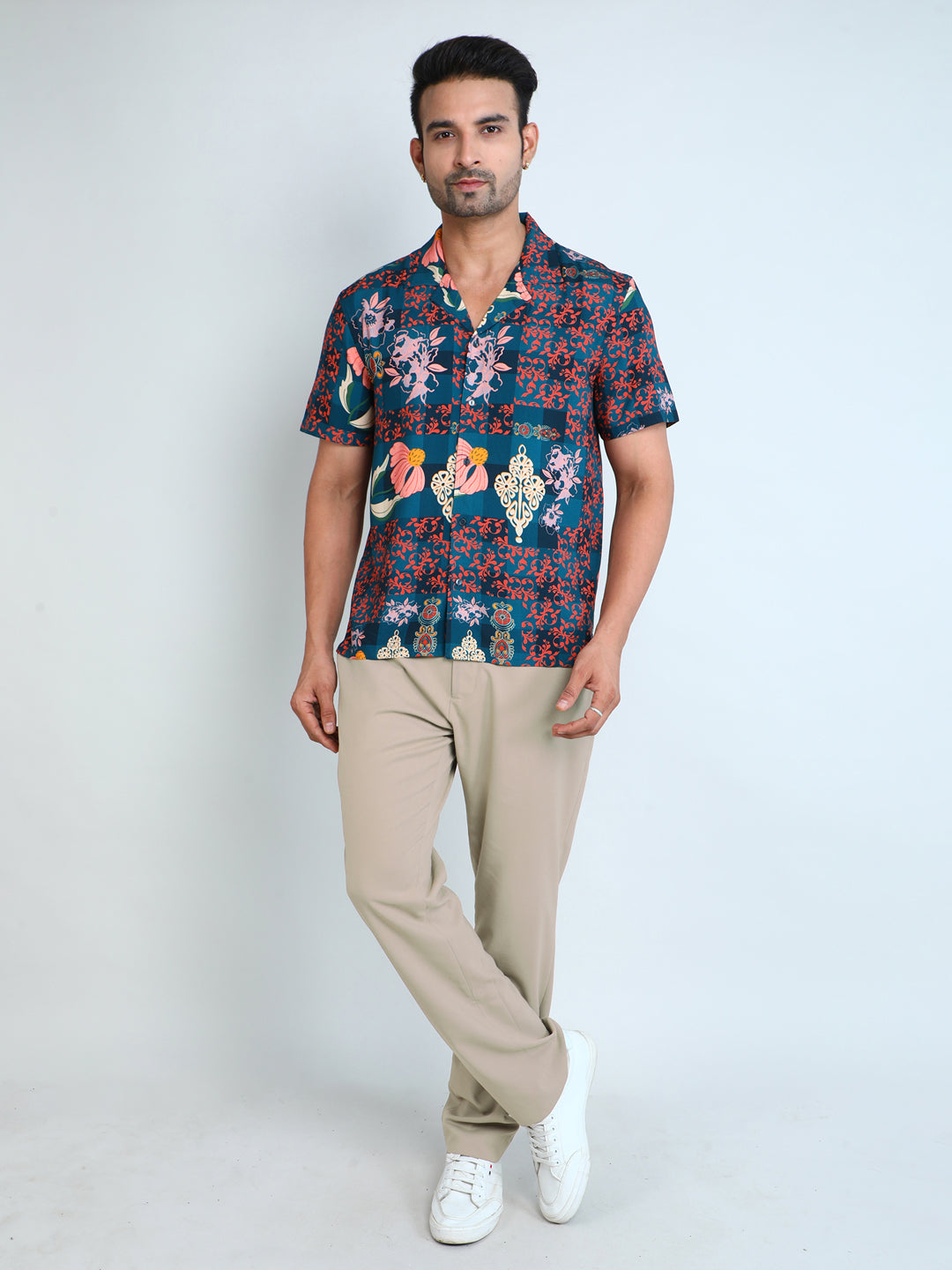 Relaxed Fit Mens Printed Casual Shirt (SS26-MIXEDMEDI)