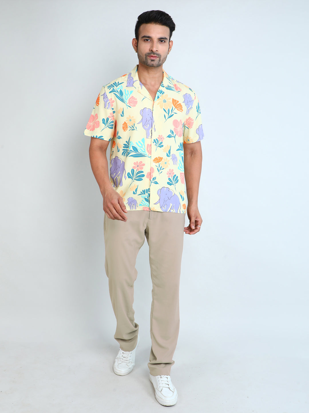 Relaxed Fit Mens Printed Casual Shirt (SS26-SAFARI)