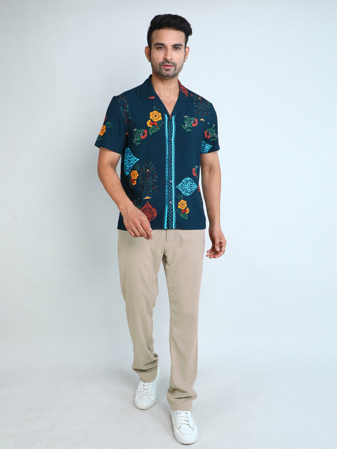 Relaxed Fit Mens Printed Casual Shirt (SS26-BOTANICAL)