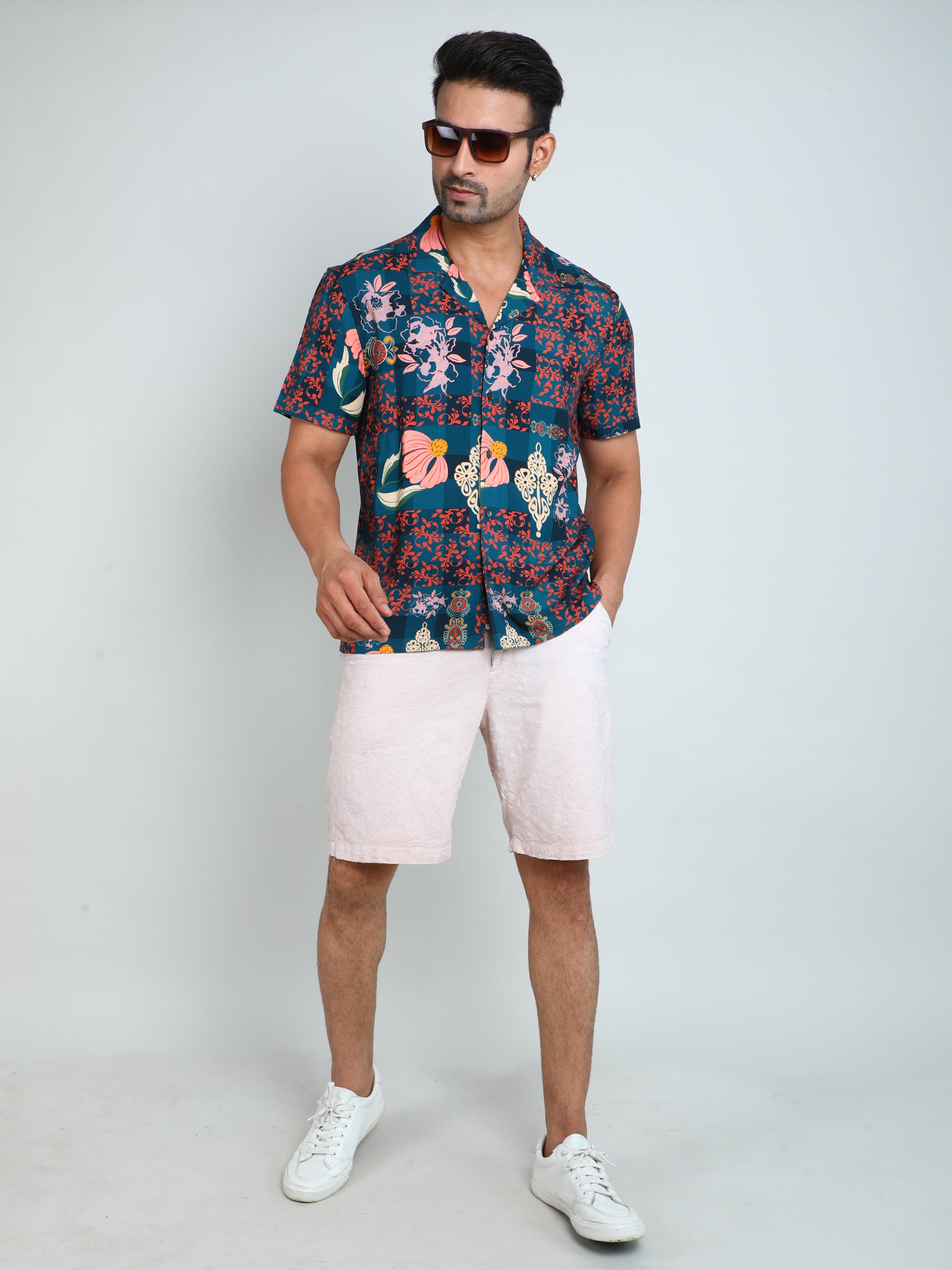 Relaxed Fit Mens Printed Casual Shirt (SS26-MIXEDMEDI)