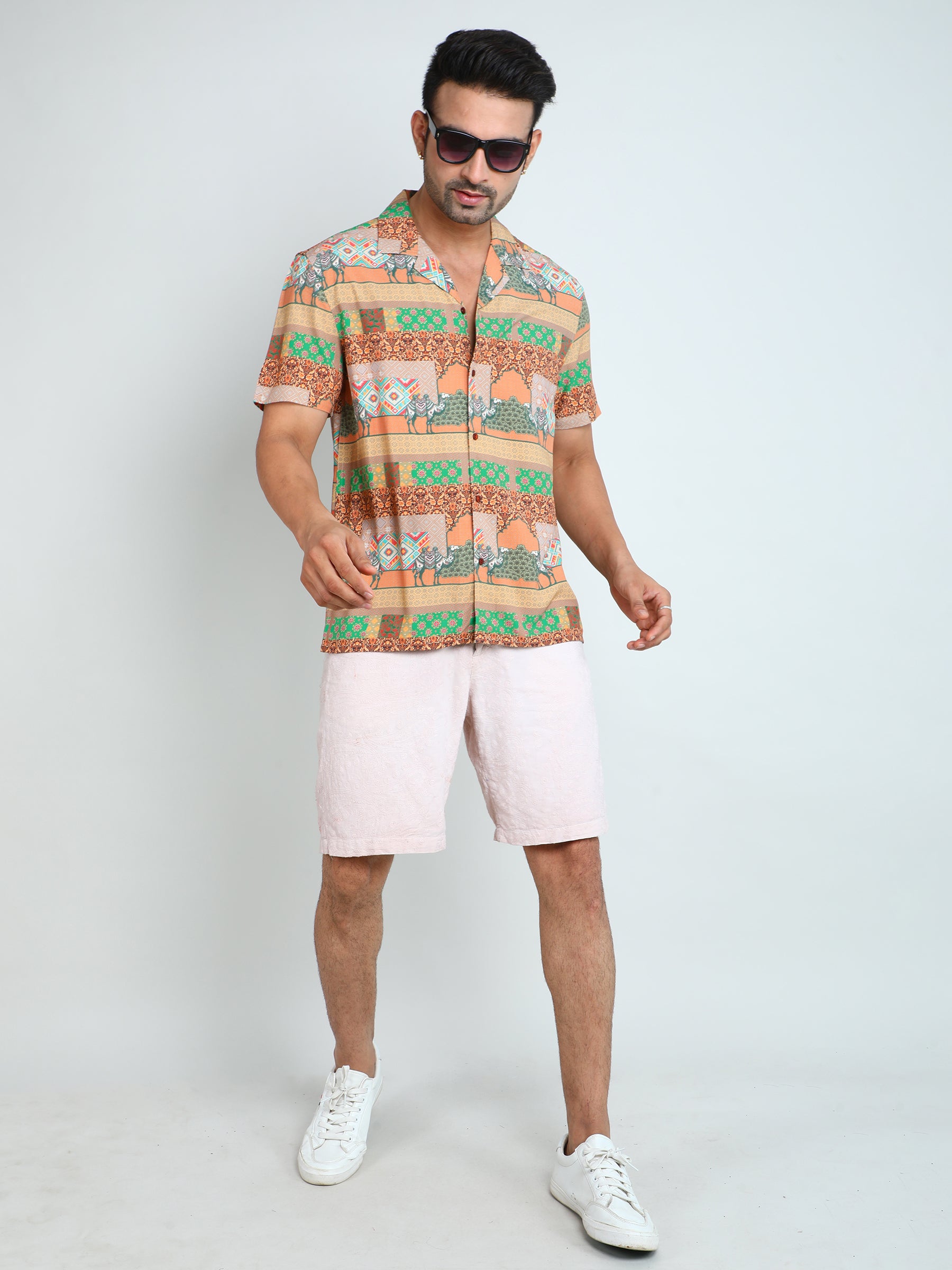 Relaxed Fit Mens Printed Casual Shirt (SS26-ETHENIC)
