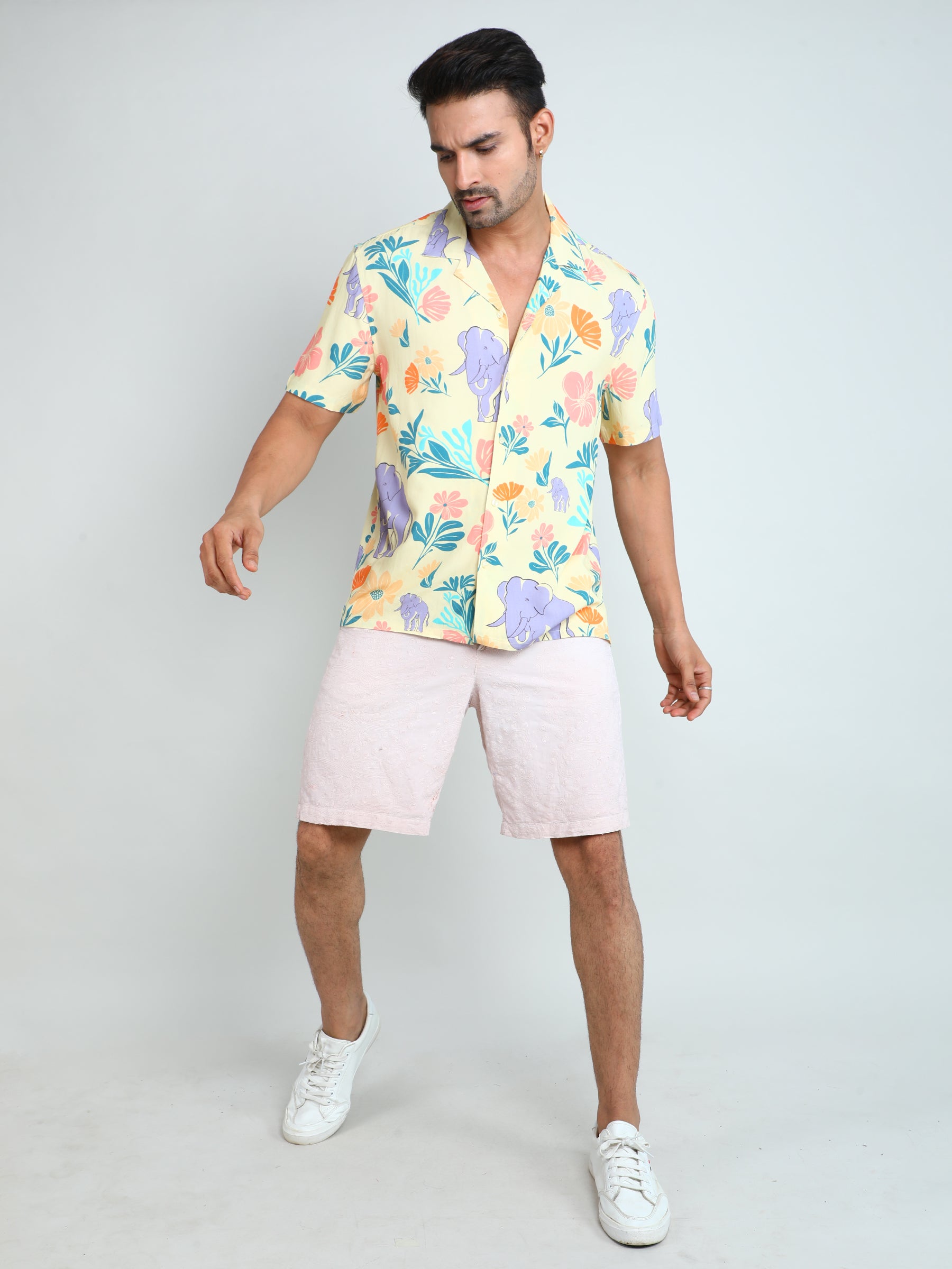 Relaxed Fit Mens Printed Casual Shirt (SS26-SAFARI)