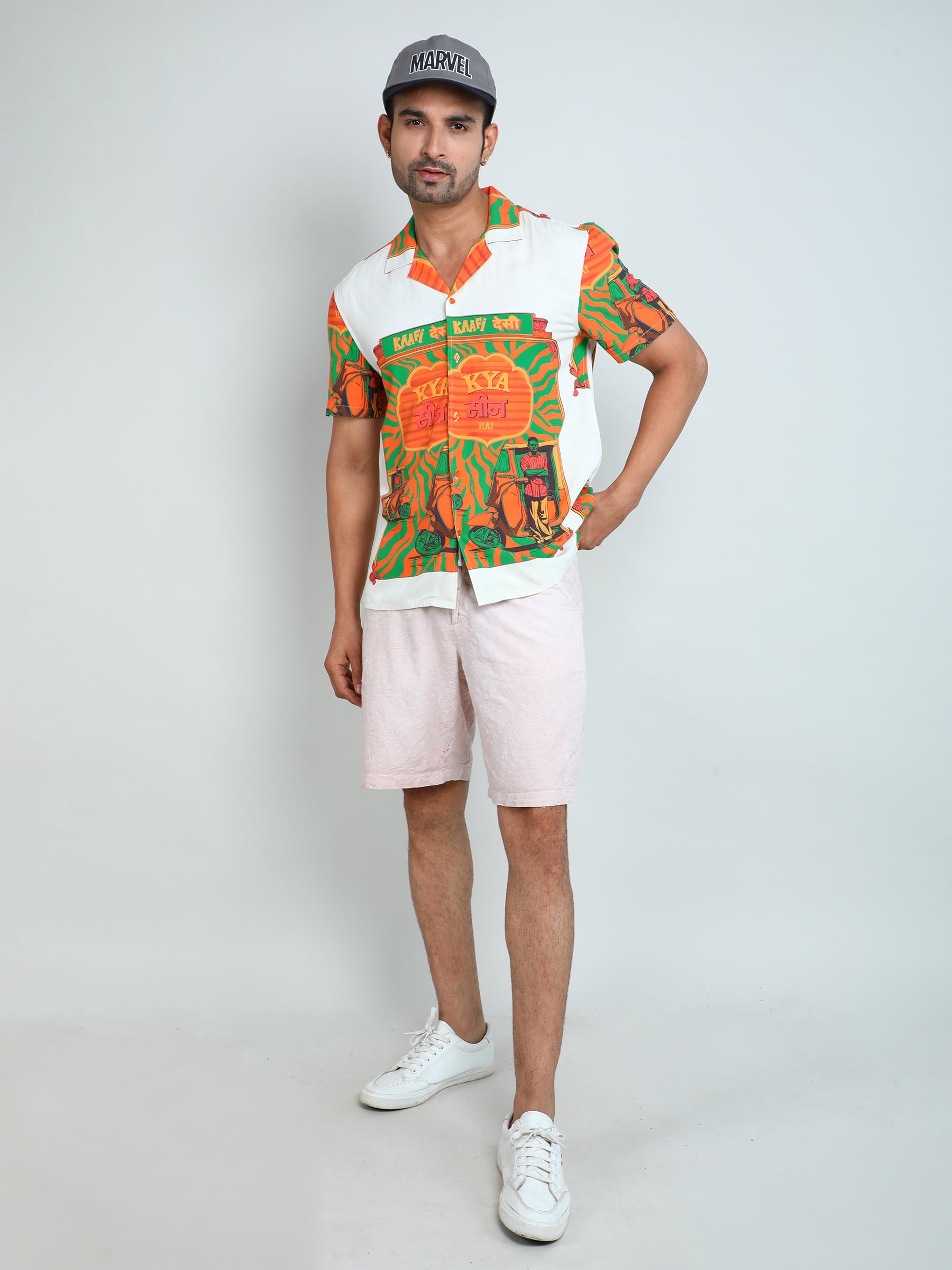 Relaxed Fit Mens Printed Casual Shirt (SS26-KAAFIDESI)